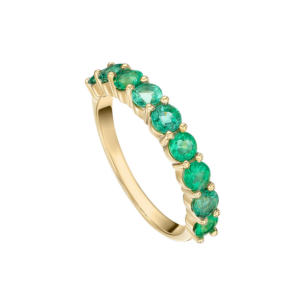 Round Shaped Emerald Band